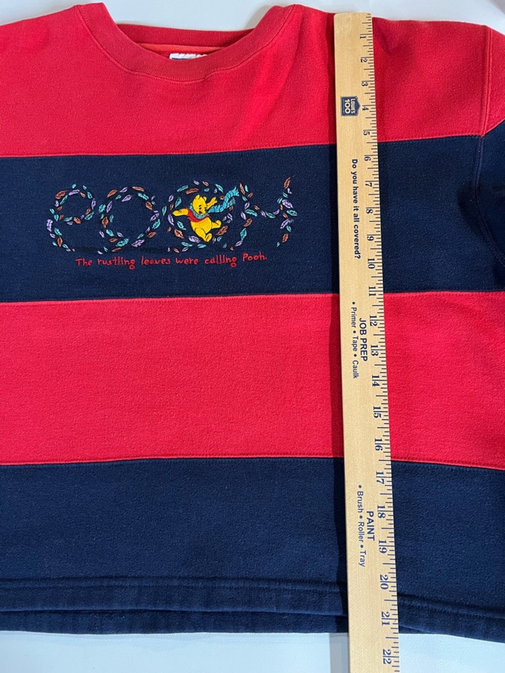 Vintage Disney Winnie the Pooh Embroidered Fall Leaves Sweatshirt Womens Large - Picture 7 of 8